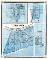 Sullivan, Merom, Vincennes, Carlisle, Indiana State Atlas 1876